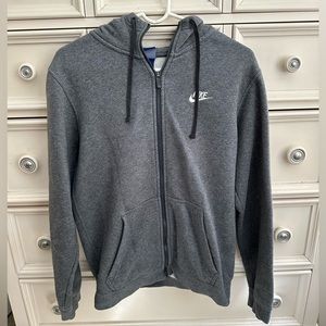 Grey Nike Zip Up Hoodie